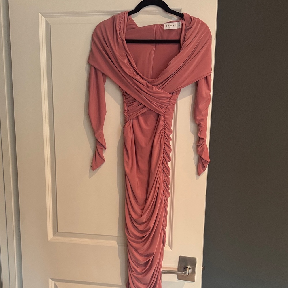 Club L London Pink Midi Maternity Dress